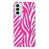 Senada Samsung Galaxy M23 İle Uyumlu Kılıf 0.4Mm Lazer Kesim Silikon Kapak Pembe Zebra