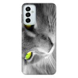 Senada Samsung Galaxy M23 İle Uyumlu Kılıf 0.4Mm Lazer Kesim Silikon Kapak Sarı Göz Kedi