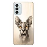 Senada Samsung Galaxy M23 İle Uyumlu Kılıf 0.4Mm Lazer Kesim Silikon Kapak Sfenks Kedi