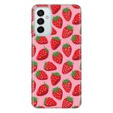 Senada Samsung Galaxy M23 İle Uyumlu Kılıf 0.4Mm Lazer Kesim Silikon Kapak Tatlı Çilek