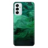 Senada Samsung Galaxy M23 İle Uyumlu Kılıf 0.4Mm Lazer Kesim Silikon Kapak Yeşil Çizim Mermer