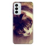 Senada Samsung Galaxy M23 Uyumlu 0.4Mm Lazer Kesim Silikon Kapak Tekir Kedi