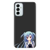 Senada Samsung Galaxy M23 Uyumlu İle Uyumlu Kılıf 0.4Mm Lazer Kesim Silikon Kapak Mavi Anime Kız