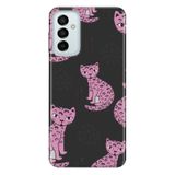 Senada Samsung Galaxy M23 Uyumlu İle Uyumlu Kılıf 0.4Mm Lazer Kesim Silikon Kapak Pembe Kedi