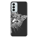 Senada Samsung Galaxy M23 Uyumlu İle Uyumlu Kılıf 0.4Mm Lazer Kesim Silikon Kapak Tekir Kedi Mandala