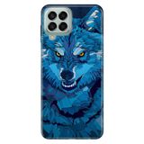 Senada Samsung Galaxy M33 İle Uyumlu Kılıf 0.4Mm Lazer Kesim Silikon - Mavi Çizim Kurt