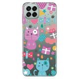 Senada Samsung Galaxy M33 İle Uyumlu Kılıf 0.4Mm Lazer Kesim Silikon - Pembe Kedi,Color109