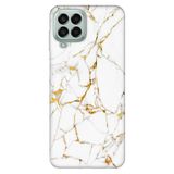 Senada Samsung Galaxy M33 İle Uyumlu Kılıf 0.4Mm Lazer Kesim Silikon - Sarı Beyaz Mermer