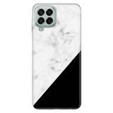 Senada Samsung Galaxy M33 İle Uyumlu Kılıf 0.4Mm Lazer Kesim Silikon - Siyah Beyaz Mermer