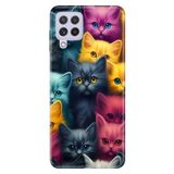 Senada Samsung Galaxy M33 ile Uyumlu Kılıf Resimli Desenli Silikon Kedicikler