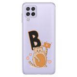 Senada Samsung Galaxy M33 ile Uyumlu Kılıf Resimli Desenli Silikon Kedili B Harfi