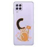 Senada Samsung Galaxy M33 ile Uyumlu Kılıf Resimli Desenli Silikon Kedili C Harfi
