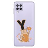 Senada Samsung Galaxy M33 ile Uyumlu Kılıf Resimli Desenli Silikon Kedili Y Harfi