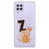 Senada Samsung Galaxy M33 ile Uyumlu Kılıf Resimli Desenli Silikon Kedili Z Harfi