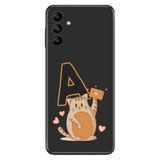Senada Samsung Galaxy M34 ile Uyumlu Kılıf Resimli Desenli Silikon Kedili A Harfi