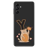 Senada Samsung Galaxy M34 ile Uyumlu Kılıf Resimli Desenli Silikon Kedili Y Harfi