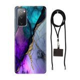 Senada Samsung Galaxy S20 FE ile Uyumlu Kılıf Altın Tozu Silikon İpli Boyun Askı Aparatı