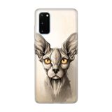 Senada Samsung Galaxy S20 İle Uyumlu Kılıf Desenli Resimli Hd Silikon Telefon Kabı Kapak - Sfenks Kedi