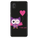 Senada Tcl L7 İle Uyumlu Kılıf 0.4Mm Lazer Kesim Desenli Silikon - Pembe Baykuş