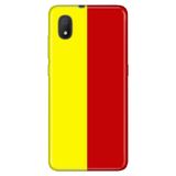 Senada Tcl L7 İle Uyumlu Kılıf 0.4Mm Lazer Kesim Desenli Silikon - Sarı Kırmızı Parçalı