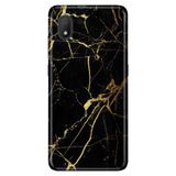 Senada Tcl L7 İle Uyumlu Kılıf 0.4Mm Lazer Kesim Desenli Silikon - Sarı Siyah Mermer