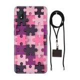 Senada TCL L7 ile Uyumlu Kılıf Puzzle Desenli Silikon İpli Boyun Askı Aparatı