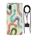Senada TCL L7 ile Uyumlu Kılıf Snakes Desenli Silikon İpli Boyun Askı Aparatı