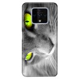 Senada Tecno Camon 16 Premier İle Uyumlu Kılıf Silikon Desenli Tam Koruma Resimli Kapak Sarı Göz Kedi