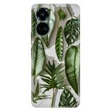 Senada Tecno Camon 19 Pro İle Uyumlu Kılıf Modern Tasarım Silikon Desenli 4D Yeşil Yapraklar