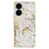 Senada Tecno Camon 19 Pro İle Uyumlu Kılıf Modern Tasarım Silikon Desenli Altın Mermer