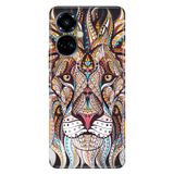 Senada Tecno Camon 19 Pro İle Uyumlu Kılıf Modern Tasarım Silikon Desenli Aslan Mandala