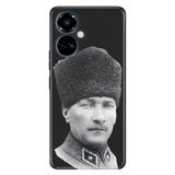 Senada Tecno Camon 19 Pro İle Uyumlu Kılıf Modern Tasarım Silikon Desenli Atatürk Paşa