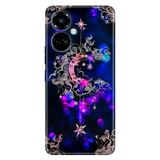Senada Tecno Camon 19 Pro İle Uyumlu Kılıf Modern Tasarım Silikon Desenli Ayyıldız Neon Mandala
