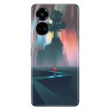 Senada Tecno Camon 19 Pro İle Uyumlu Kılıf Modern Tasarım Silikon Desenli Big Tree