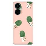 Senada Tecno Camon 19 Pro İle Uyumlu Kılıf Modern Tasarım Silikon Desenli Cactus