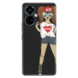 Senada Tecno Camon 19 Pro İle Uyumlu Kılıf Modern Tasarım Silikon Desenli Dog Girl