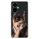 Senada Tecno Camon 19 Pro İle Uyumlu Kılıf Modern Tasarım Silikon Desenli Düşün Be Kedi