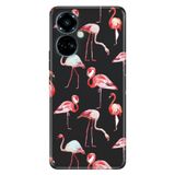 Senada Tecno Camon 19 Pro İle Uyumlu Kılıf Modern Tasarım Silikon Desenli Flamingo