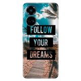 Senada Tecno Camon 19 Pro İle Uyumlu Kılıf Modern Tasarım Silikon Desenli Follow Your Dreams