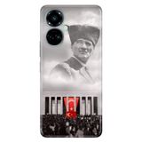 Senada Tecno Camon 19 Pro İle Uyumlu Kılıf Modern Tasarım Silikon Desenli Gazi Mustafa