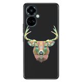 Senada Tecno Camon 19 Pro İle Uyumlu Kılıf Modern Tasarım Silikon Desenli Geyik,Color180