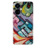 Senada Tecno Camon 19 Pro İle Uyumlu Kılıf Modern Tasarım Silikon Desenli Grafitti Duvarı