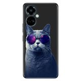 Senada Tecno Camon 19 Pro İle Uyumlu Kılıf Modern Tasarım Silikon Desenli Hii Cat