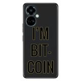 Senada Tecno Camon 19 Pro İle Uyumlu Kılıf Modern Tasarım Silikon Desenli I'M Bitcoin