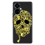 Senada Tecno Camon 19 Pro İle Uyumlu Kılıf Modern Tasarım Silikon Desenli Iskelet Caution