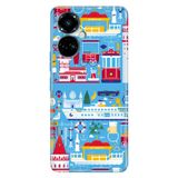 Senada Tecno Camon 19 Pro İle Uyumlu Kılıf Modern Tasarım Silikon Desenli Istanbul Geo