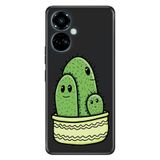 Senada Tecno Camon 19 Pro İle Uyumlu Kılıf Modern Tasarım Silikon Desenli Kaktüs Ailesi