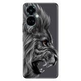 Senada Tecno Camon 19 Pro İle Uyumlu Kılıf Modern Tasarım Silikon Desenli Kara Aslan