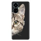 Senada Tecno Camon 19 Pro İle Uyumlu Kılıf Modern Tasarım Silikon Desenli Kedi Prisma