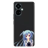 Senada Tecno Camon 19 Pro İle Uyumlu Kılıf Modern Tasarım Silikon Desenli Mavi Anime Kız
